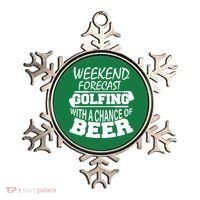 Weekend Forecast Golfing With A Side Of Beer Ornament thumb 0