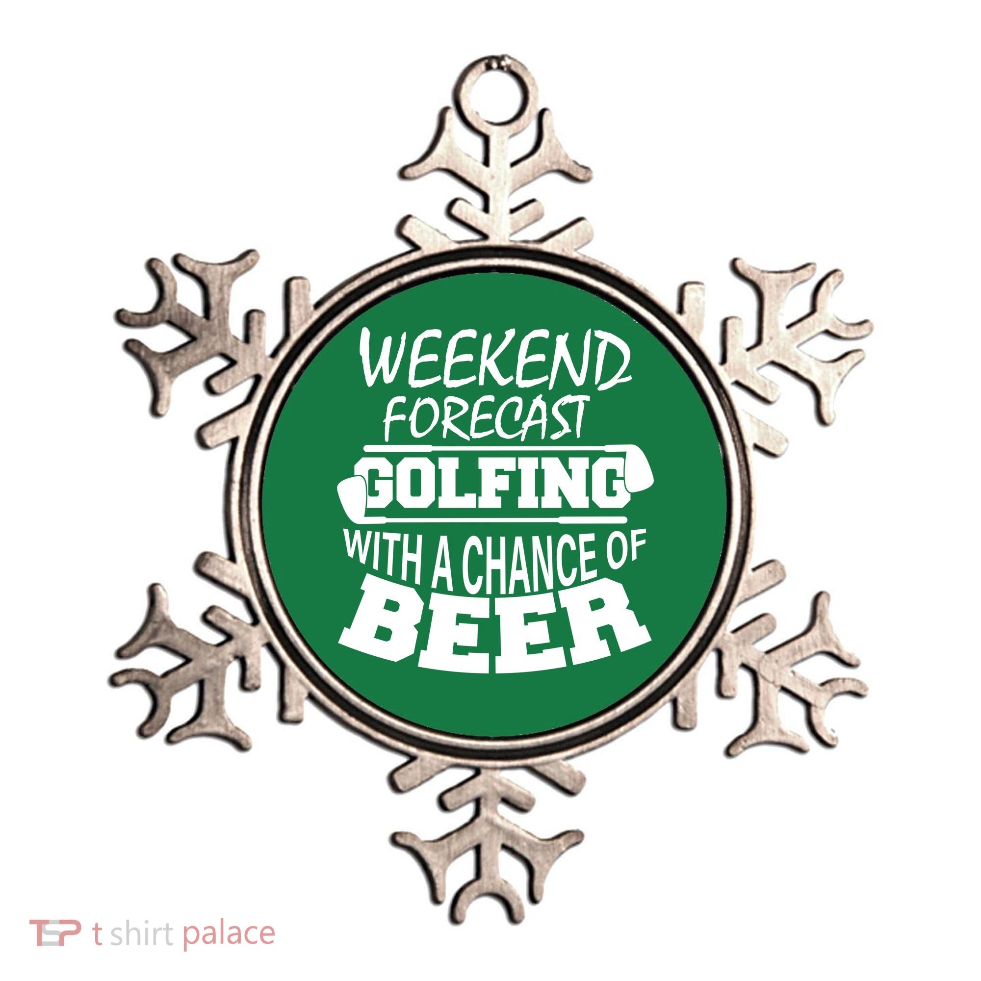 Weekend Forecast Golfing With A Side Of Beer Ornament