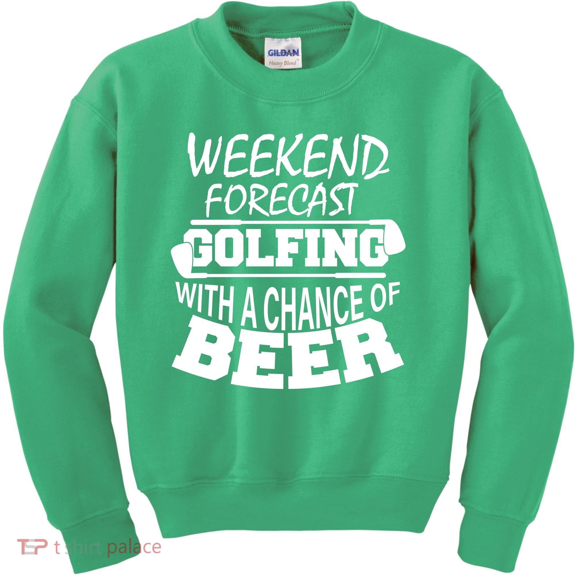 Weekend Forecast Golfing With A Side Of Beer Kids Sweatshirt
