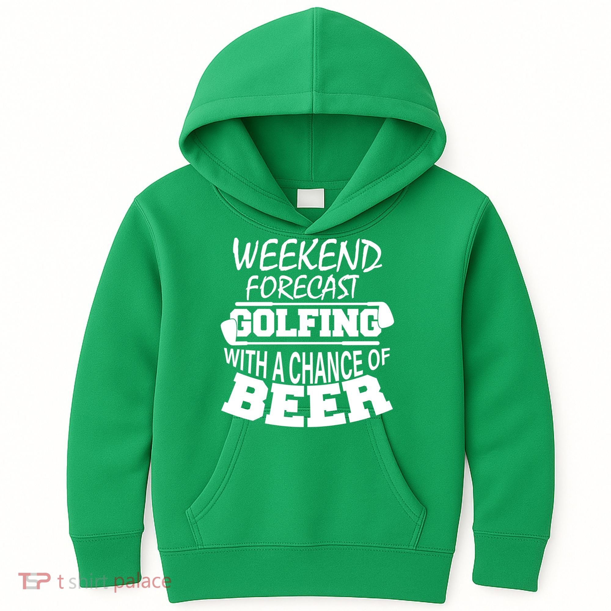 Weekend Forecast Golfing With A Side Of Beer Kids Hoodie