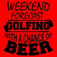 Weekend Forecast Golfing With A Side Of Beer Santa Hat thumb 1
