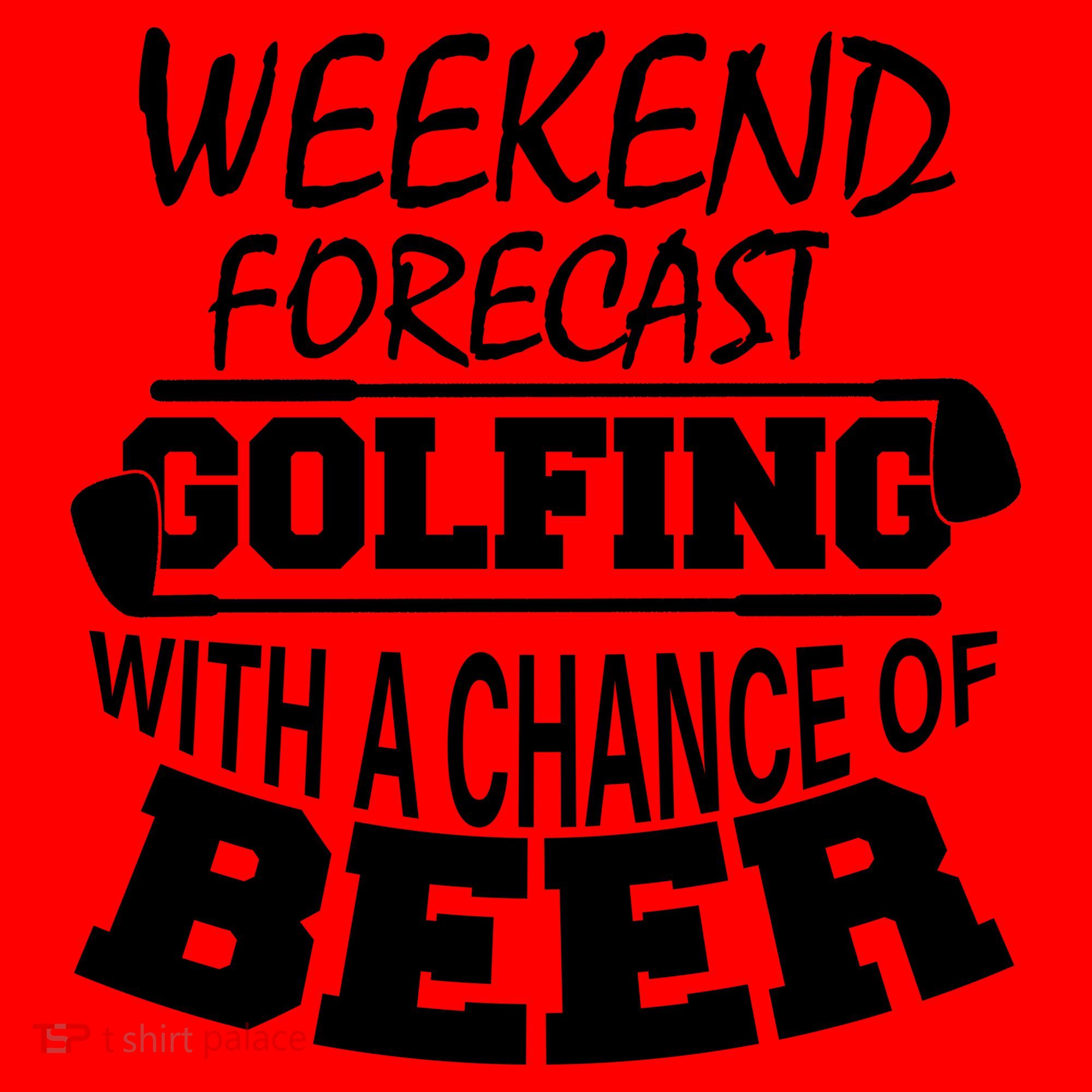 Weekend Forecast Golfing With A Side Of Beer Santa Hat