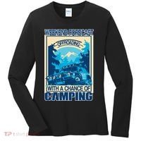 Weekend Forecast Offroading Chance Of Camping Women's Long Sleeve Shirt thumb 0