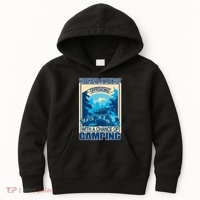 Weekend Forecast Offroading Chance Of Camping Kids Hoodie