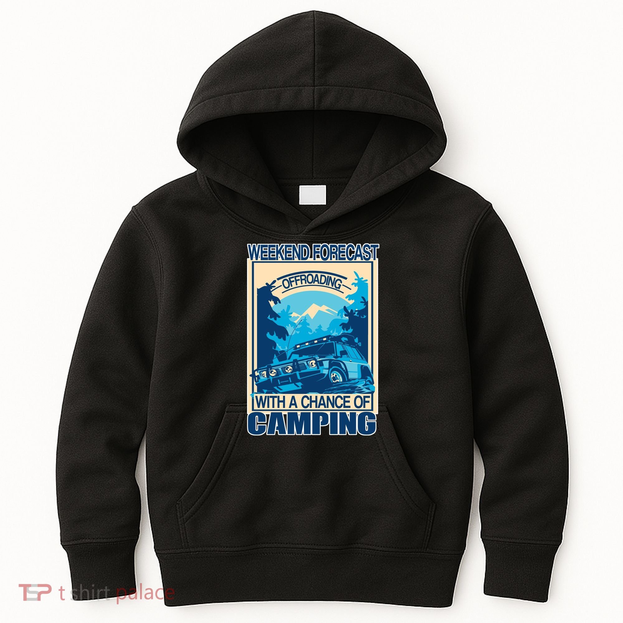 Weekend Forecast Offroading Chance Of Camping Kids Hoodie