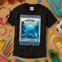 Weekend Forecast Offroading Chance Of Camping Kids T-Shirt thumb 3