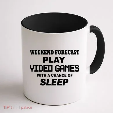Weekend Forecast Play Video Games Coffee Mug back