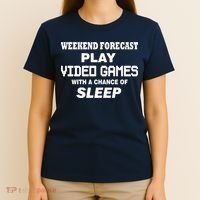 Weekend Forecast Play Video Games T-Shirt thumb 4