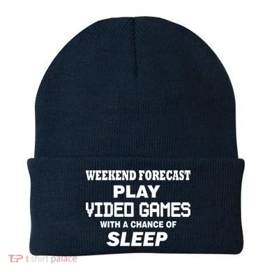 Weekend Forecast Play Video Games Beanie