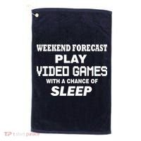 Weekend Forecast Play Video Games Golf Towel thumb 0