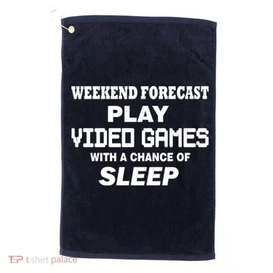 Weekend Forecast Play Video Games Golf Towel