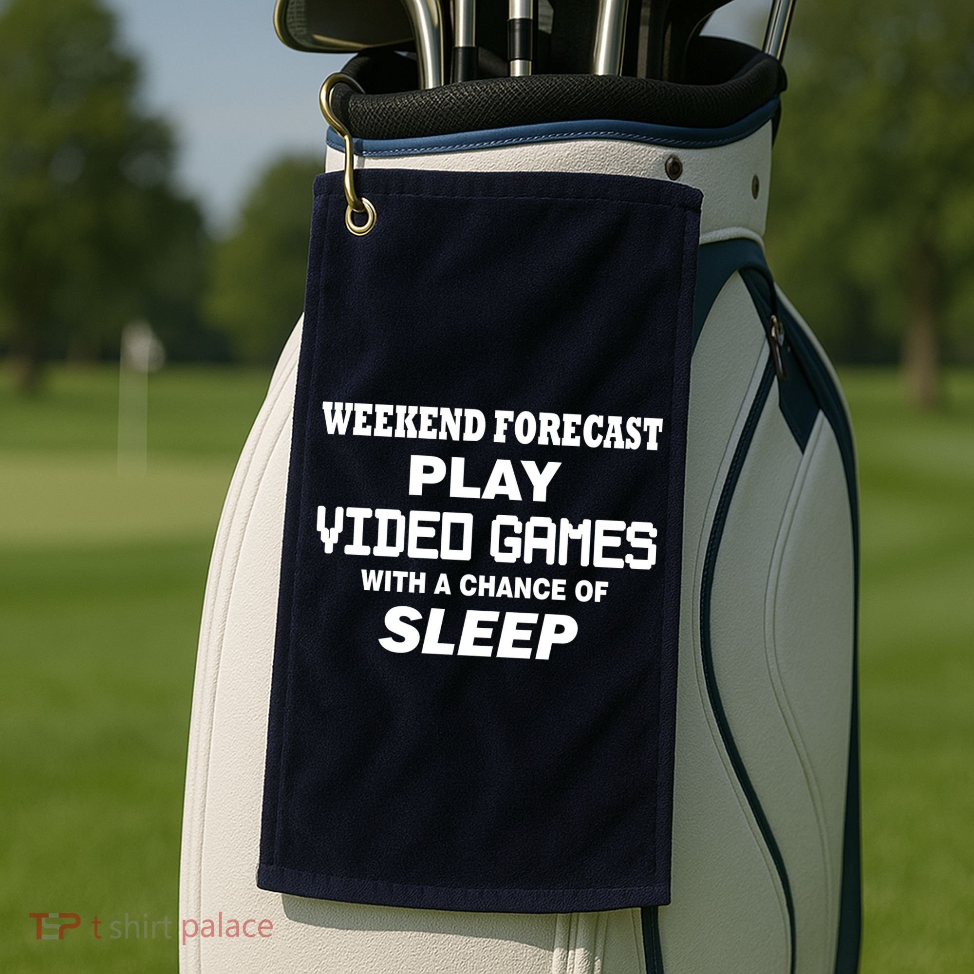 Weekend Forecast Play Video Games Golf Towel