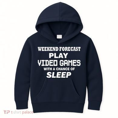 Weekend Forecast Play Video Games Kids Hoodie
