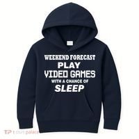 Weekend Forecast Play Video Games Kids Hoodie thumb 0