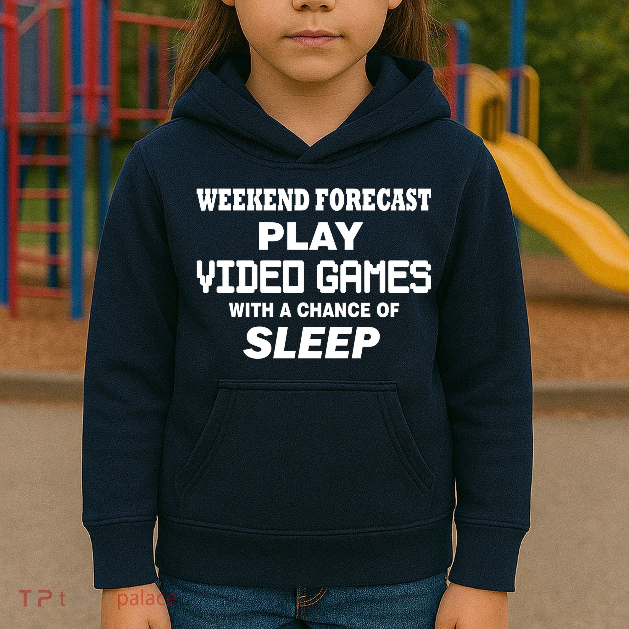 Weekend Forecast Play Video Games Kids Hoodie