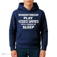 Weekend Forecast Play Video Games Kids Hoodie thumb 4