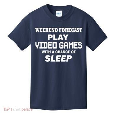 Weekend Forecast Play Video Games Kids T-Shirt