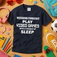 Weekend Forecast Play Video Games Kids T-Shirt thumb 3