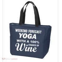Weekend Forecast Yoga With A 100% Chance of Wine Tote Bag thumb 3