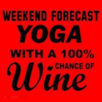 Weekend Forecast Yoga With A 100% Chance of Wine Santa Hat thumb 1