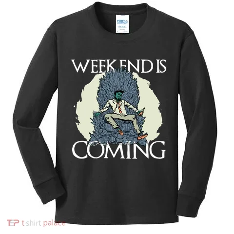 Weekend Is Coming Kids Long Sleeve Shirt in the selected color