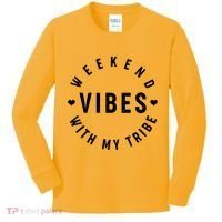 Weekend Vibes With My Tribe Kids Long Sleeve Shirt thumb 0