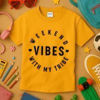 Weekend Vibes With My Tribe Kids T-Shirt thumb 3