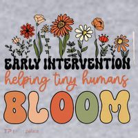 Wildflower Early Intervention Helping Tiny Human Bloom Women's Racerback Cropped Tank thumb 2