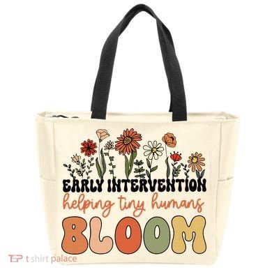 Wildflower Early Intervention Helping Tiny Human Bloom Tote Bag
