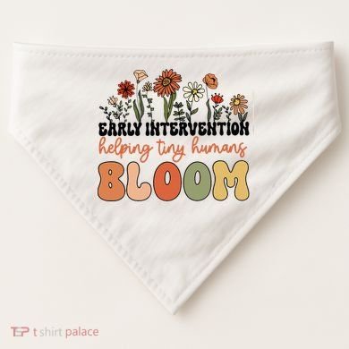 Wildflower Early Intervention Helping Tiny Human Bloom USA-Made Doggie Bandana