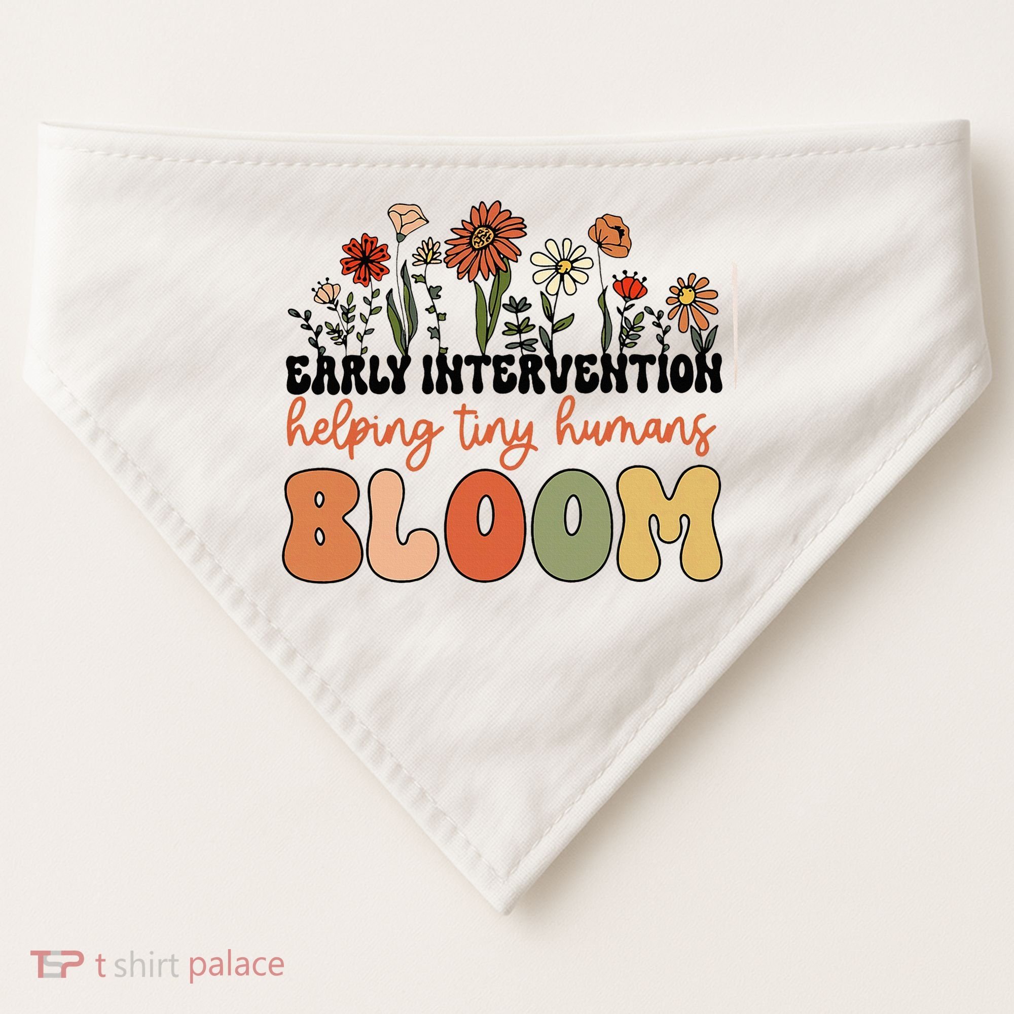 Wildflower Early Intervention Helping Tiny Human Bloom USA-Made Doggie Bandana