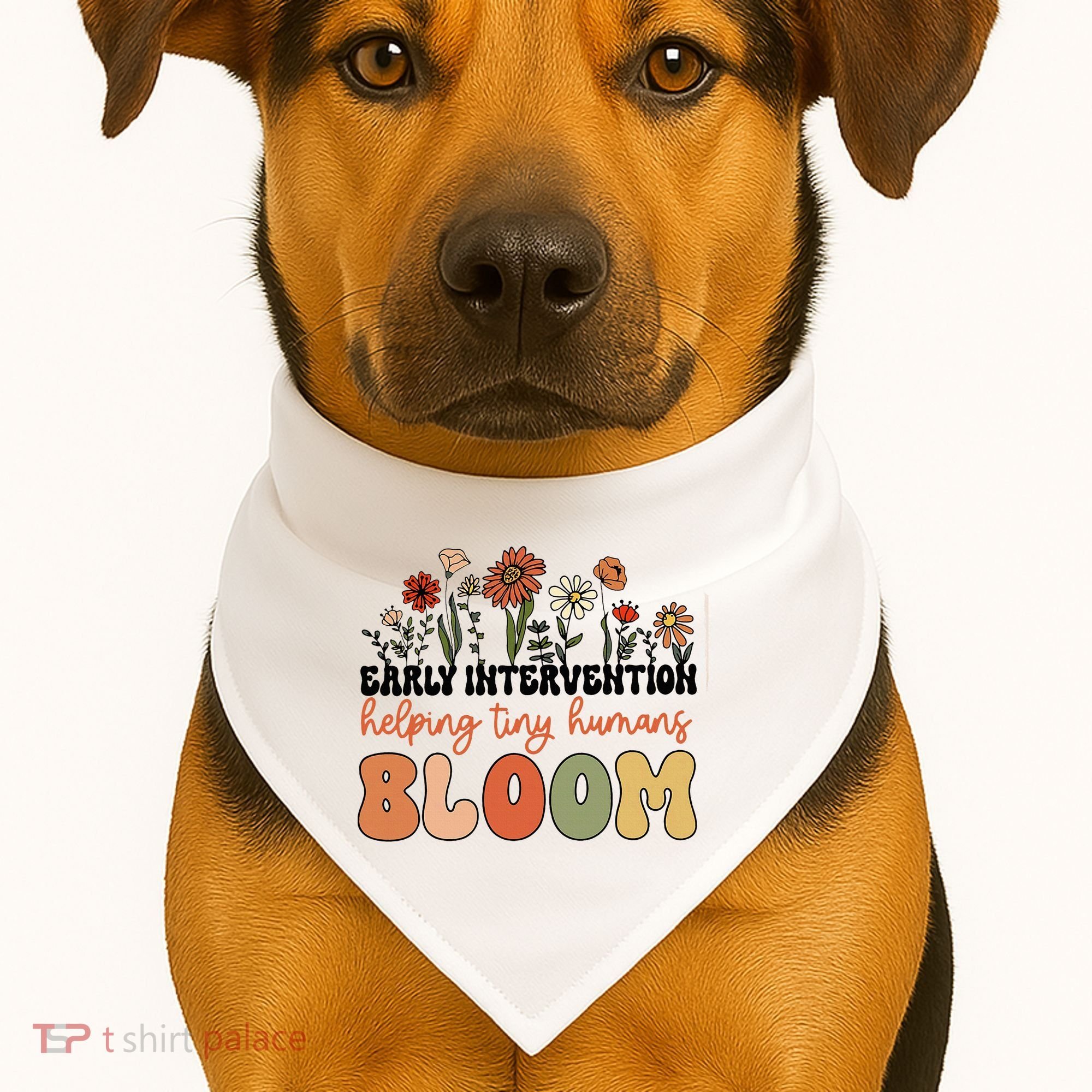 Wildflower Early Intervention Helping Tiny Human Bloom USA-Made Doggie Bandana