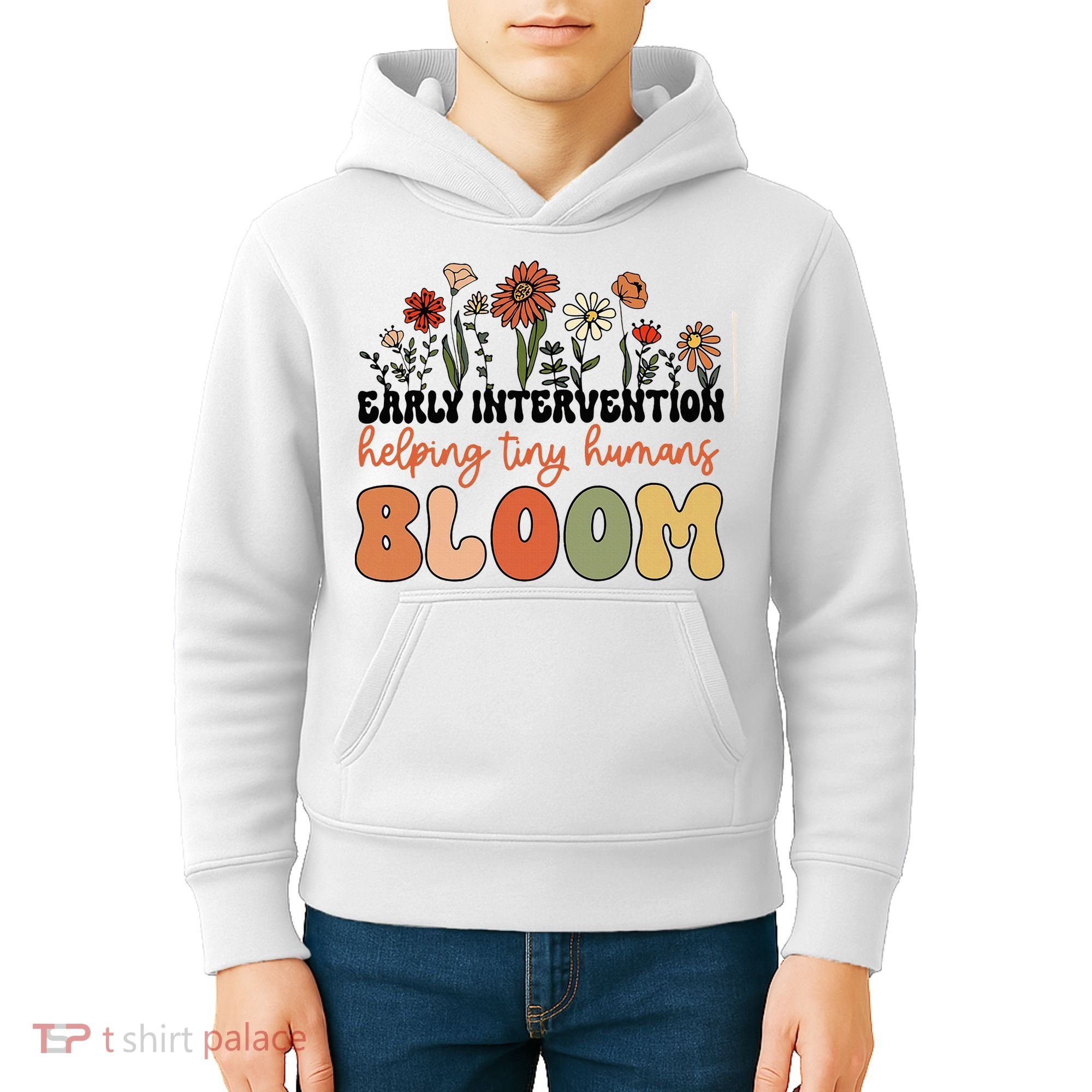 Wildflower Early Intervention Helping Tiny Human Bloom Kids Hoodie