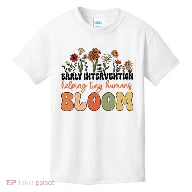 Wildflower Early Intervention Helping Tiny Human Bloom Kids T-Shirt