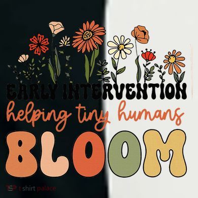 Wildflower Early Intervention Helping Tiny Human Bloom Women's Tri-Blend 3/4-Sleeve Raglan Shirt