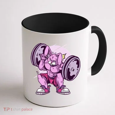 Weightlifting Rabbit Coffee Mug back