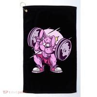 Weightlifting Rabbit Golf Towel thumb 0