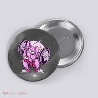 Weightlifting Rabbit Button thumb 0