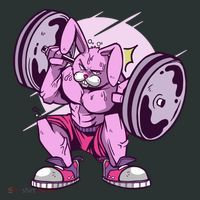 Weightlifting Rabbit Mousepad thumb 1