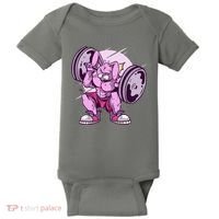 Weightlifting Rabbit Baby Bodysuit thumb 0
