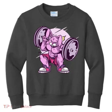Weightlifting Rabbit Kids Sweatshirt