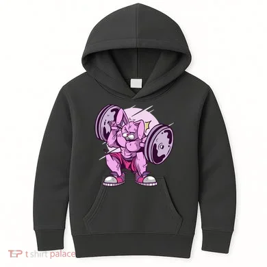 Weightlifting Rabbit Kids Hoodie
