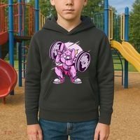 Weightlifting Rabbit Kids Hoodie thumb 2
