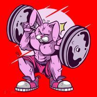 Weightlifting Rabbit Santa Hat thumb 1