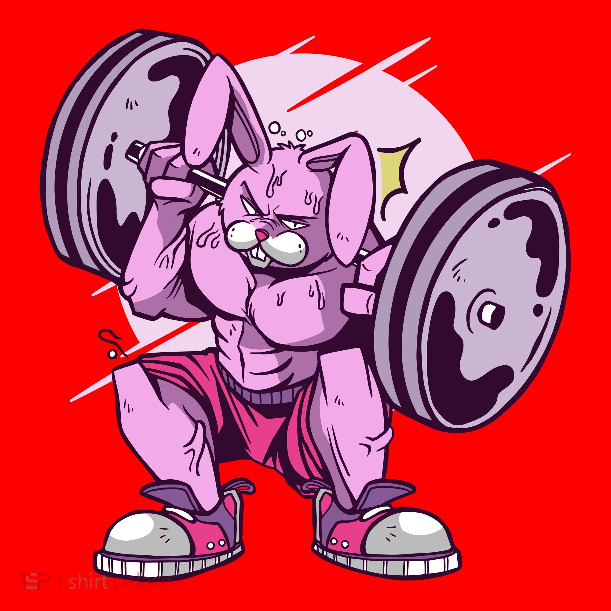 Weightlifting Rabbit Santa Hat