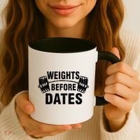 Weights Before Dates Motivation Coffee Mug thumb 3