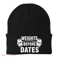 Weights Before Dates Motivation Beanie thumb 0