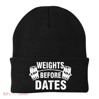 Weights Before Dates Motivation Beanie