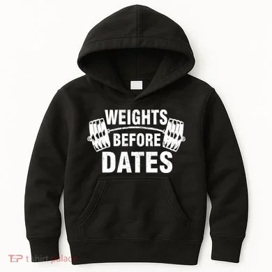 Weights Before Dates Motivation Kids Hoodie