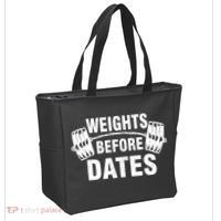 Weights Before Dates Motivation Tote Bag thumb 2